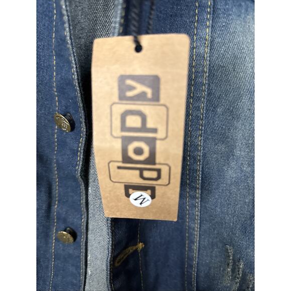 Patriotic Denim Vest Medium Red White Blue - Picture 2 of 4